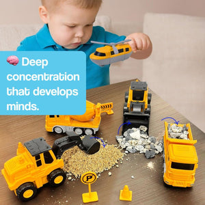 Click & Snap Magnetic Transformer Construction Set with vehicles and robot warrior model made from magnetic building pieces