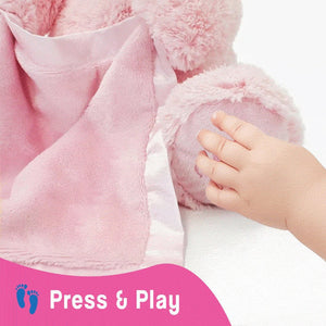 Peek-a-Bear Interactive ultra-soft plush toy with childlike voice and blanket for peekaboo play