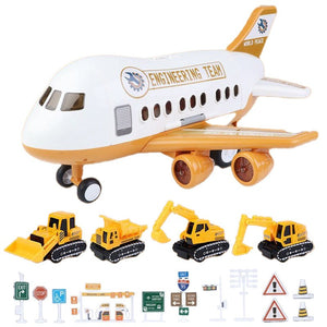 Little Hero Command Center airplane toy with ramp launcher, lights, sounds, and rescue vehicles for kids aged 2+