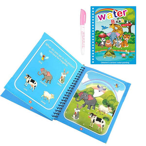 Magic Color Reusable Waterbook with water pen revealing vibrant colors on reusable pages for mess-free creativity