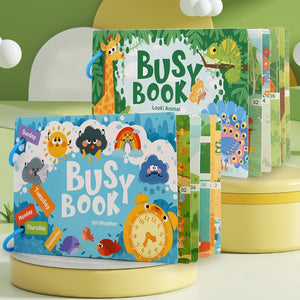 Early education busy book with reusable stickers and themed puzzles for children aged 4-6 years