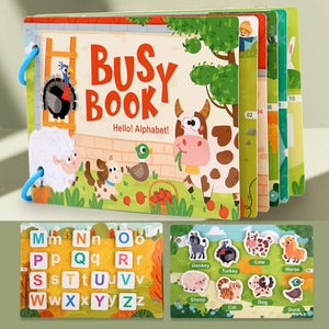 Early Education Busy Book and Puzzle with reusable stickers and themed learning activities for kids aged 4-6