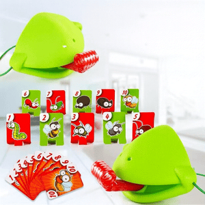 Frog Mouth Tongue-Out interactive table game made of soft rubber for family fun and skill development