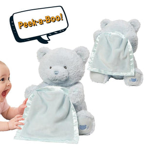My First Play & Learn Set featuring Peek-a-Bear plush, Farm Day sensory book, and crawling rabbit toy for toddler skill development