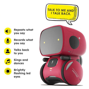 Robby the Robot interactive toy for kids with voice recognition and educational games