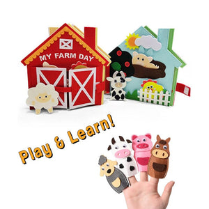 Kids Montessori Farm Day Book with interactive farm activities and basic skills learning