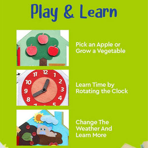 Kids Montessori Farm Day Book interactive educational fabric activity for toddlers