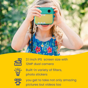Pets Instant Print Kiddies Camera with dual lens and instant photo printing for kids