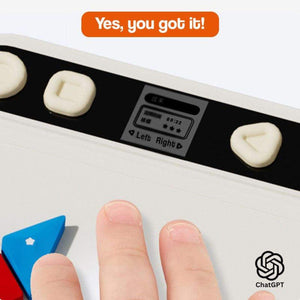 AI powered STEM puzzle board with magnetic pieces and interactive learning display for kids ages 3-9