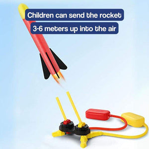 Dual Toy Rocket Launcher with dual stomp launchers sending rockets 3-6 meters high for outdoor kids' play