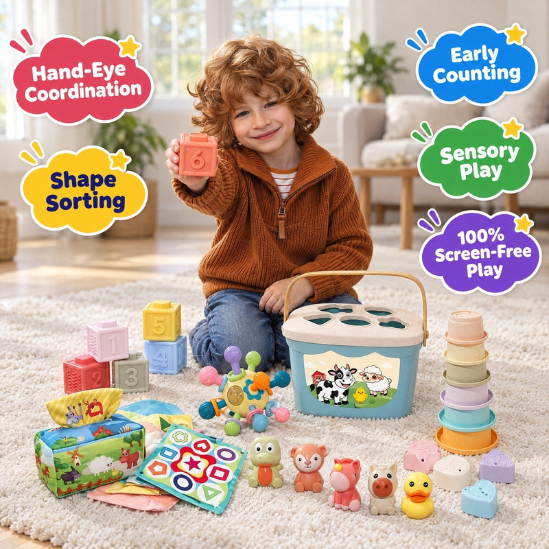 6-in-1 Soft Baby Learning Toy Set – sensory toy