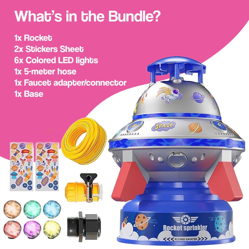 Spinning LED UFO Water Rocket Sprinkler