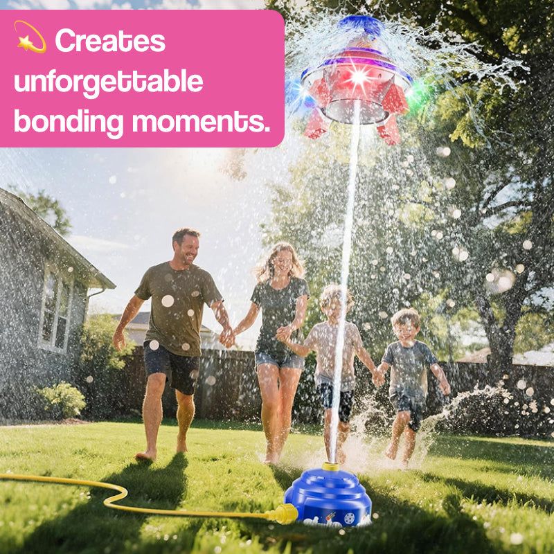 Spinning LED UFO Water Rocket Sprinkler