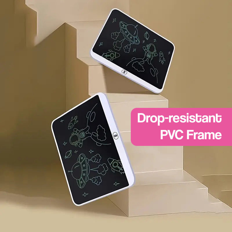20-inch LCD drawing board with colorful glowing lines and drop-resistant PVC frame for kids' creativity and screen-free play