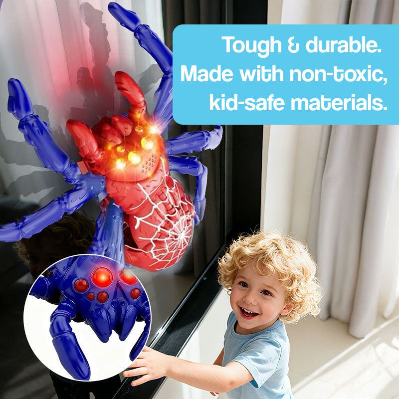 2-in-1 Climbing and Crawling RC Spider toy climbing walls and floors with remote control and light-up eyes