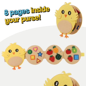 Montessori felt activity book with 8 interactive pages for toddlers, screen-free and portable learning toy