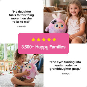 AI Plush Bunny soft interactive toy with animated expressive eyes and real AI conversation capability