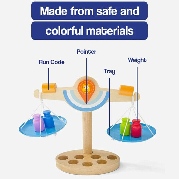 Fun Learning Scale Wooden Educational Math Balance Scale Toy - Little Learners Toys