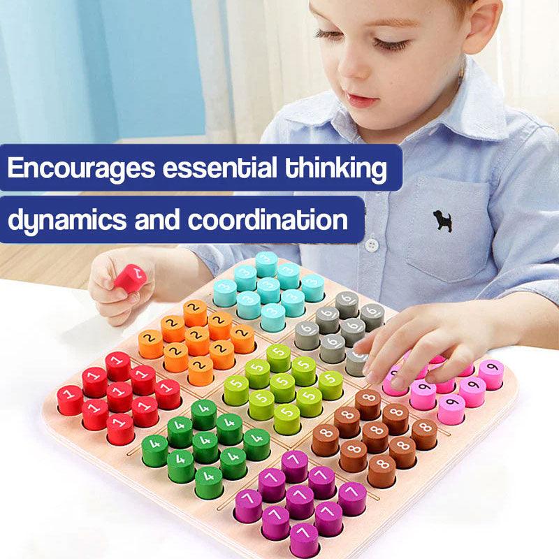 Wooden Sudoku Color and Number Memory Board