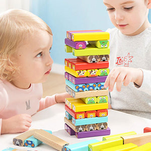 Colored Wooden Blocks with Animal Patterns Cards