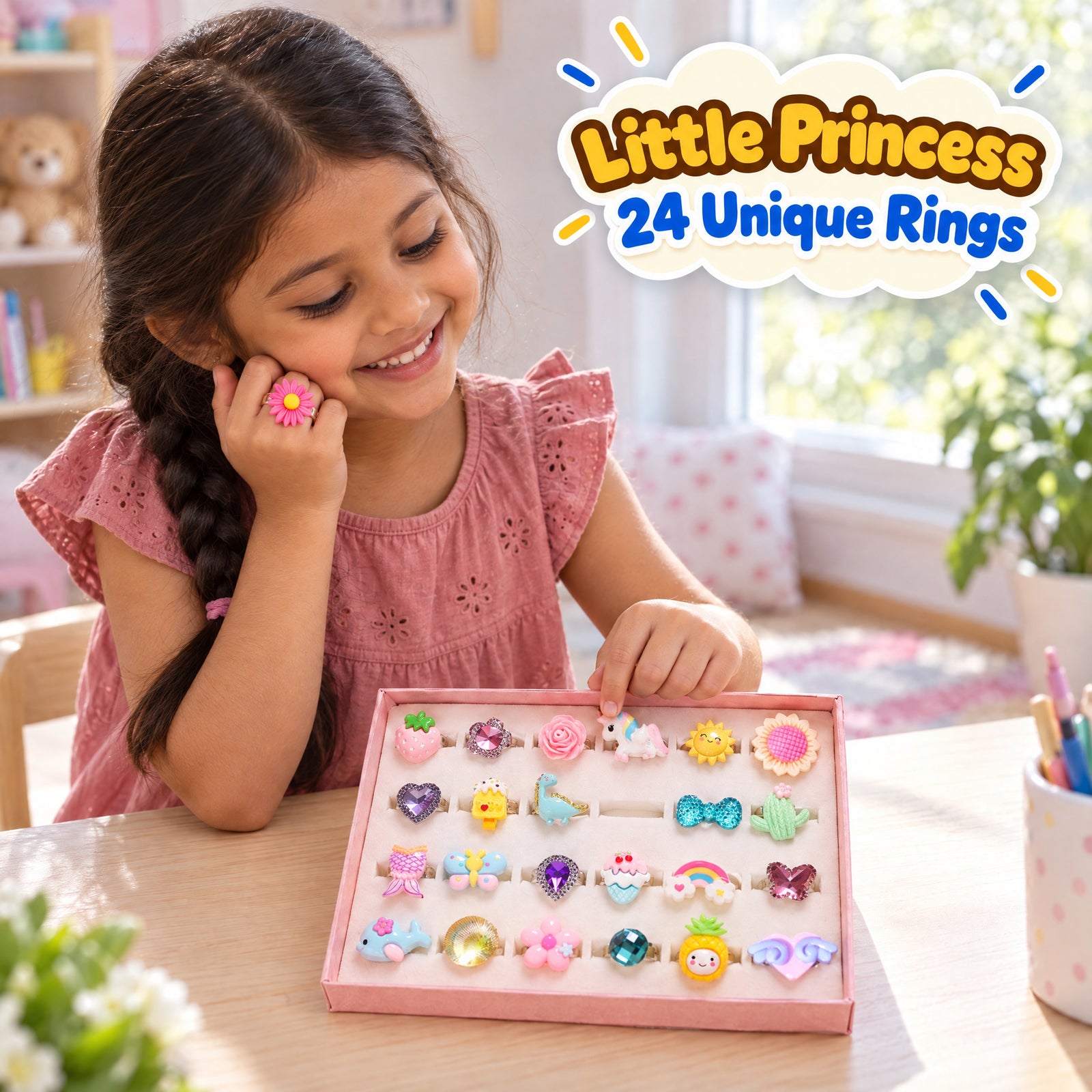 Little Princess Cartoon Ring Set