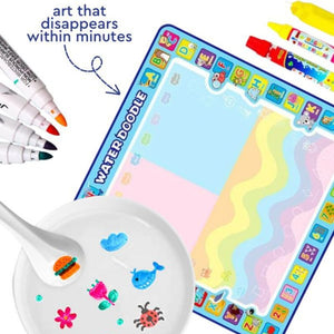 Kids Zero Mess Doodle Magic Water Drawing Mat With Pen And Brush