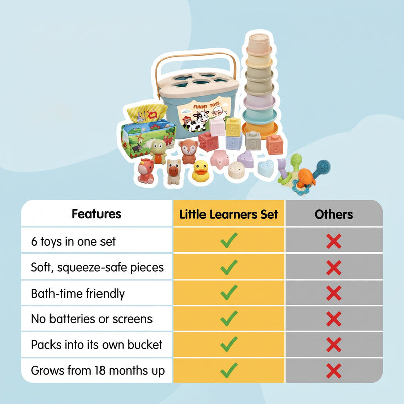 6-in-1 Soft Baby Learning Toy Set