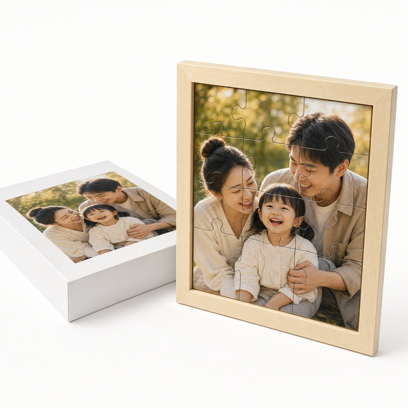 Custom Photo Wooden Puzzle with Solid Wood Frame