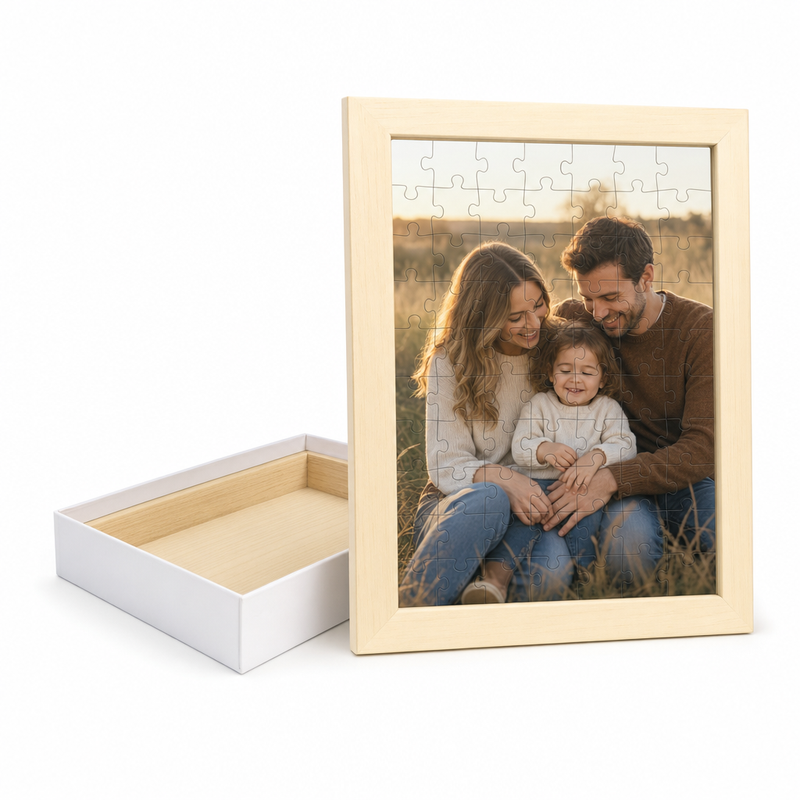 Custom Photo Wooden Puzzle with Solid Wood Frame