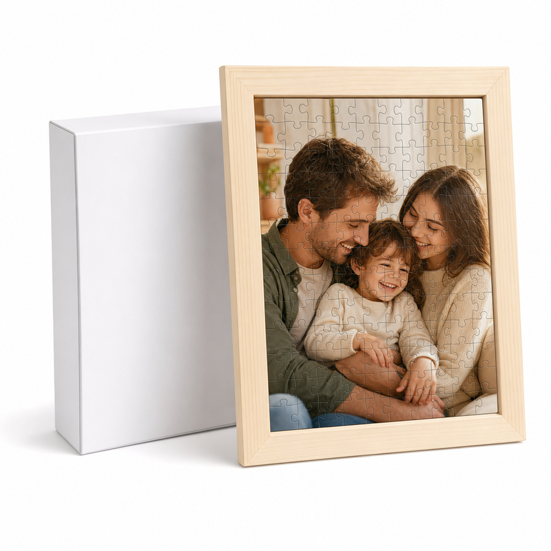 Custom Photo Wooden Puzzle with Solid Wood Frame