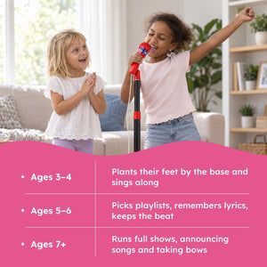 Kids Light-Up Karaoke Microphone with Adjustable Stand