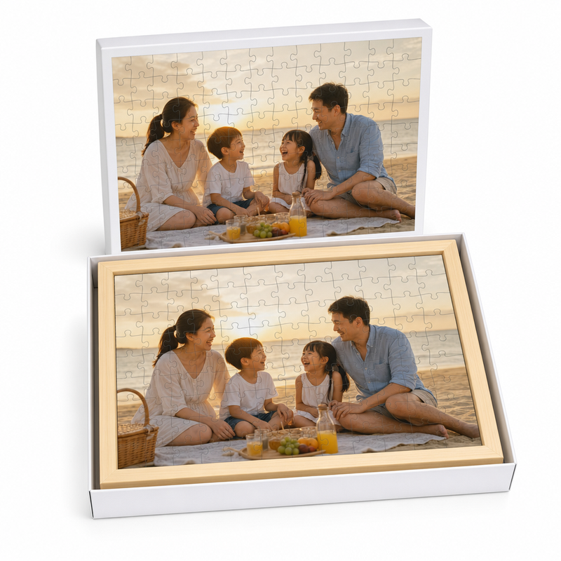 Custom Photo Wooden Puzzle with Solid Wood Frame