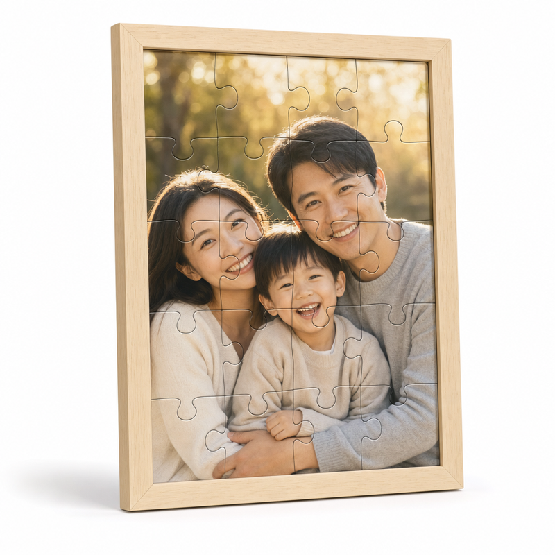 Custom Photo Wooden Puzzle with Solid Wood Frame
