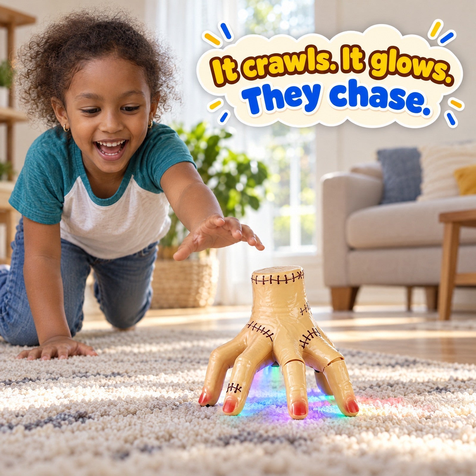 Crawling Hand Toy with Lights & Music