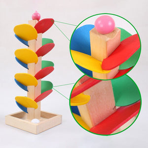 Wooden Tree Marble Ball Run Track