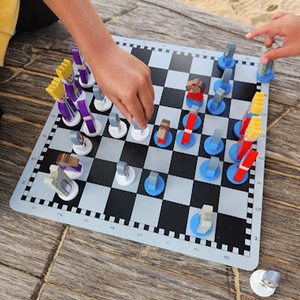 Educational Wooden Cartoon Chess Set